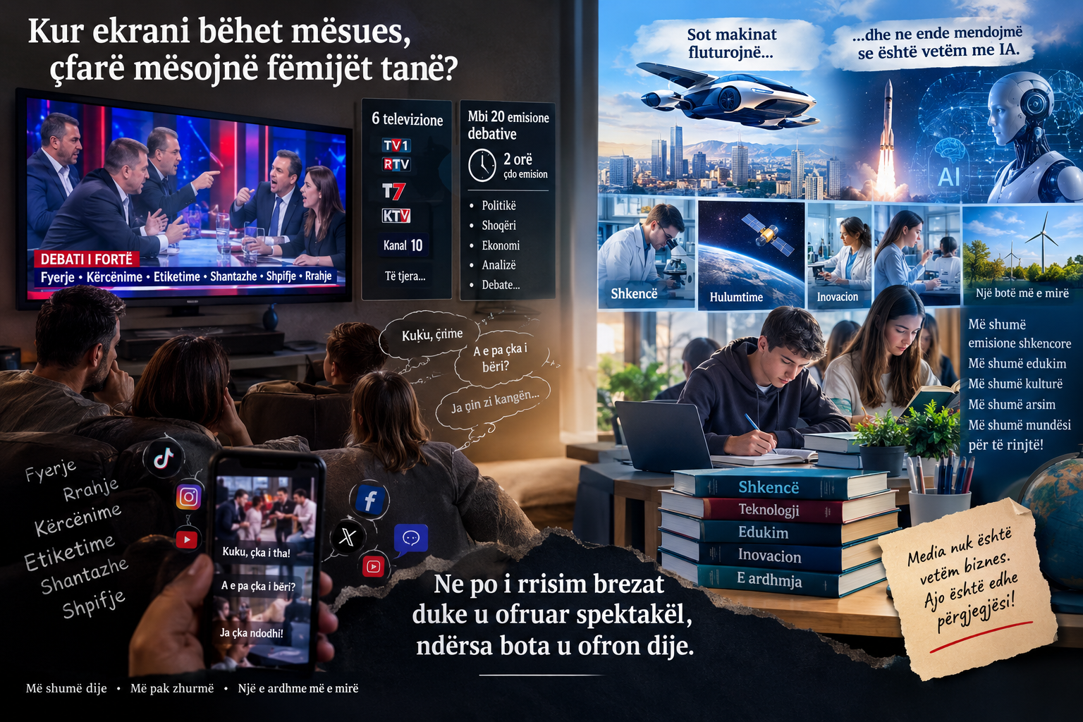 Mediat e pakontrolluara dhe degradimi i kulturës publike: ndikimi i emisioneve debative në formësimin intelektual dhe dëmtimi shoqëror i brezave të rinj